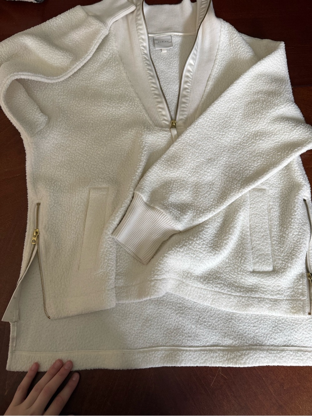 Varley Cream Sherpa Half-Zip Jacket